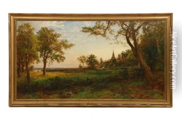 Gray's Elegy At Stokes Poges Oil Painting - Jasper Francis Cropsey