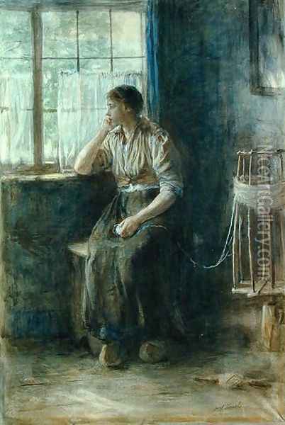 Woman at the Window Oil Painting - Jozef Israels