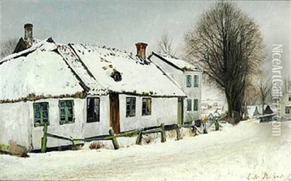 Winter Day In St. Jorgensbjerg Oil Painting - Laurits Andersen Ring