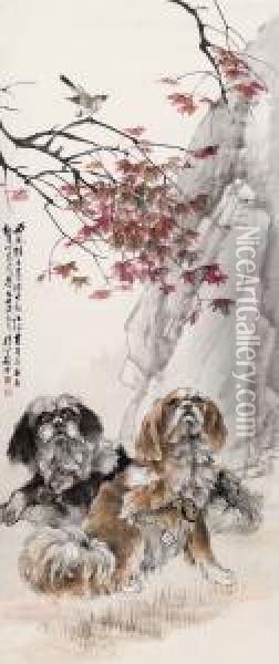 Dogs Oil Painting - Cheng Zhang