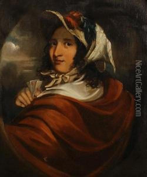 Portrait Of Woman Oil Painting - Paul Falconer Poole