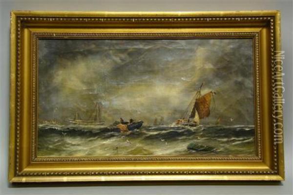 Sail Boats Oil Painting - Frederick Waters Watts