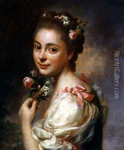 Portrait of the Artists Wife, Marie Suzanne, 1763 Oil Painting - Alexander Roslin