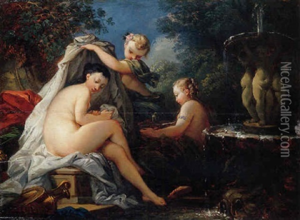 The Toilet Of Venus Oil Painting - Charles Amedee Philippe van Loo