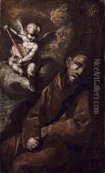 San Francesco In Estasi Con Un Angioletto Oil Painting - Alessandro Magnasco