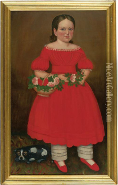 Portrait Of Virginia Ada Wright Oil Painting - Milton William Hopkins