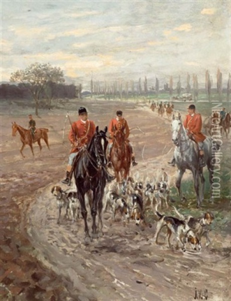 Auf Der Jagd Oil Painting - Jan van Chelminski