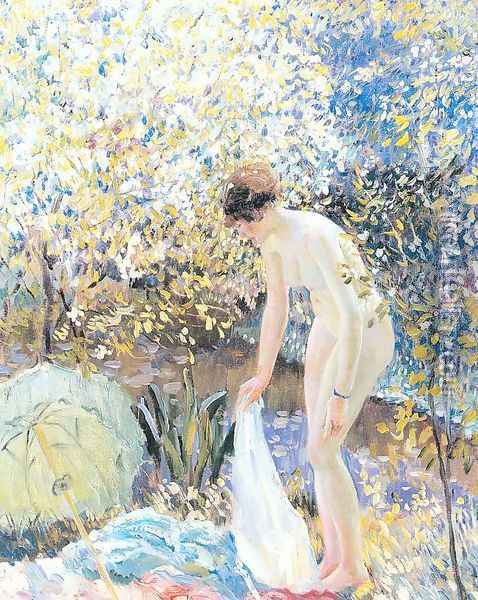 Cherry Blossoms Oil Painting - Frederick Carl Frieseke