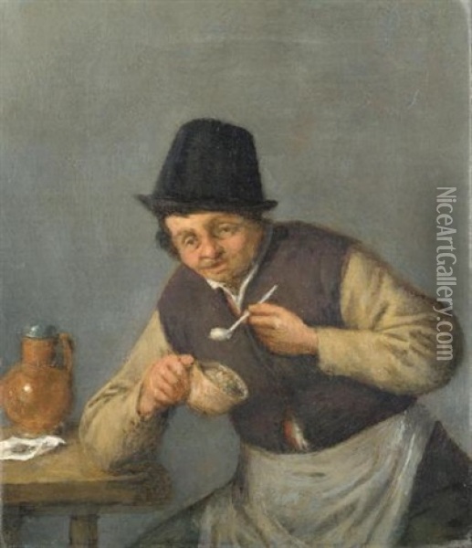 A Peasant With His Pipe Oil Painting - Adriaen Jansz van Ostade