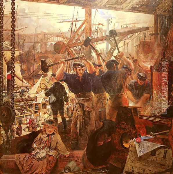 Iron and Coal Oil Painting - William Bell Scott