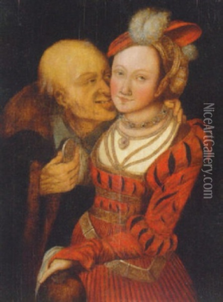 An Ill-matched Couple Oil Painting - Lucas Cranach the Elder