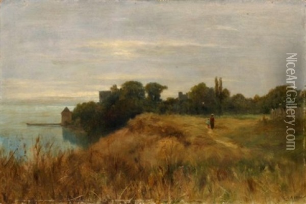 Au Bord Du Lac Oil Painting - Gustave Castan
