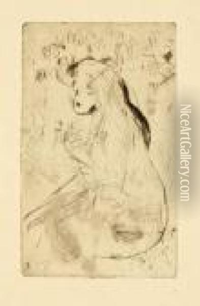 Petit Nu Assis, Essais De Pointe Oil Painting - Pierre Auguste Renoir