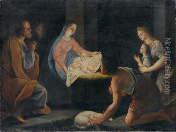 Adorazione Dei Pastori Oil Painting - Giacinto Garofalini