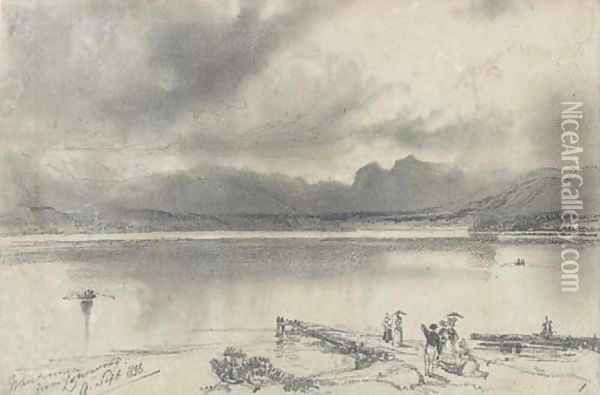 Windermere from Lowwood, Cumbria Oil Painting - Edward Lear