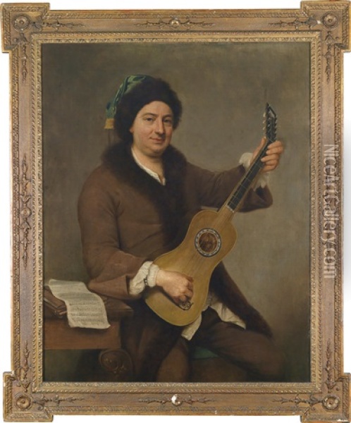 Bildnis Eines Gitarre Spielenden Mannes Oil Painting - Andrea Soldi