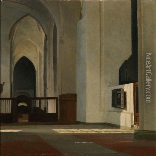 Maria Kirken I Lybaek Oil Painting - Gustav Vilhelm Blom