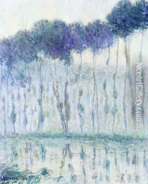 Poplars on the Banks of the Eure Oil Painting - Gustave Loiseau