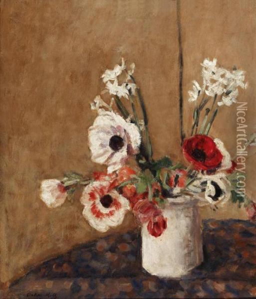 Vase Of Flowers Oil Painting - Oskar Moll