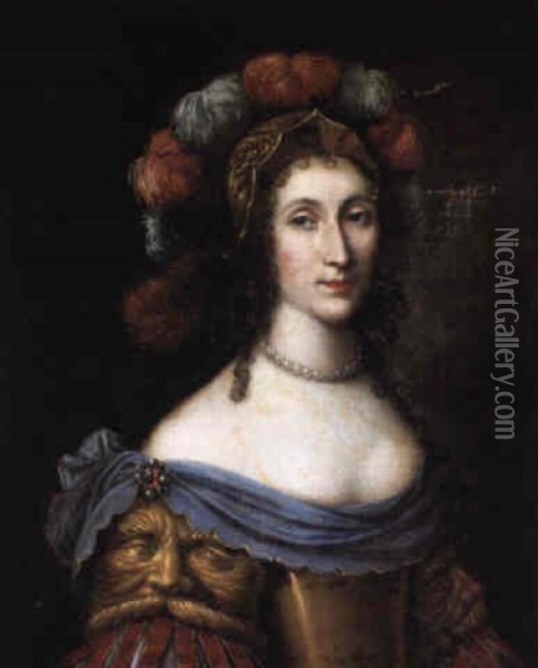 La Grande Mademoiselle En Athena Oil Painting - Charles Beaubrun
