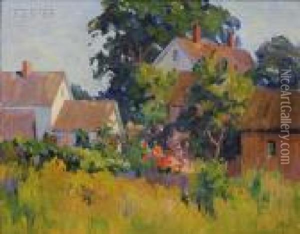 Cape Cod Farm Oil Painting - Mabel May Woodward