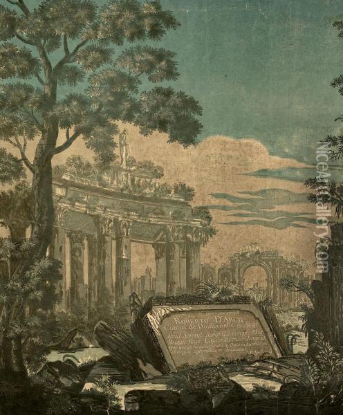 Heroische Landschaft Mit Antiken Ruinen Oil Painting - John Baptist Jackson Of Batersea