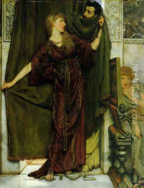 Not at Home Oil Painting - Sir Lawrence Alma-Tadema
