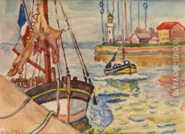 Entree Du Port De Honfleur Oil Painting - Henri Lienard De Saint-Delis