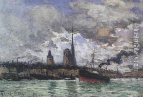 Port De Rouen Oil Painting - Frank Myers Boggs