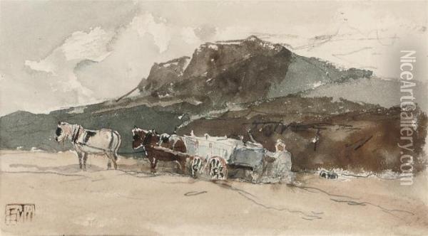 Carting Sand (illustrated); And Sandhills, Southbourne Oil Painting - Edmund Morison Wimperis