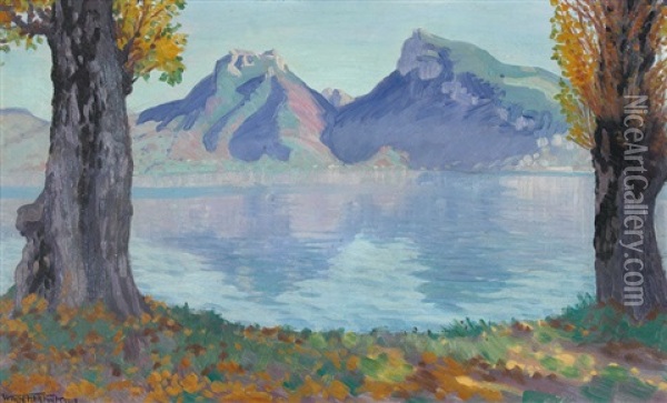 Herbstmorgen Am Thunersee Oil Painting - Waldemar Theophil Fink