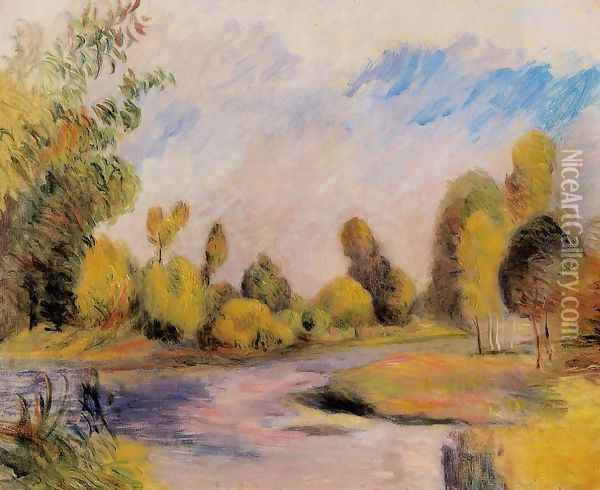 Banks Of A River Oil Painting - Pierre Auguste Renoir