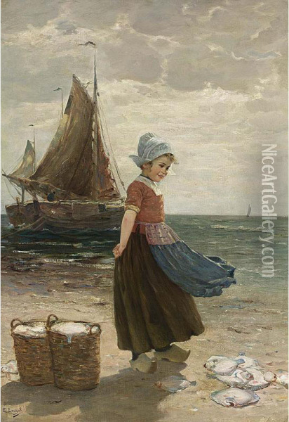 A Volendam Girl Oil Painting - Edmond Louyot