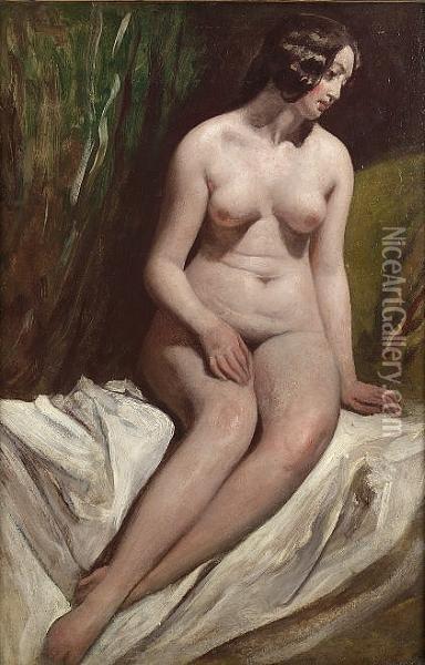 Seated Nude Oil Painting - William Etty