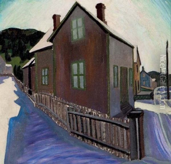 The Corner House (possibly Haliburton) Oil Painting - Efa Prudence Heward