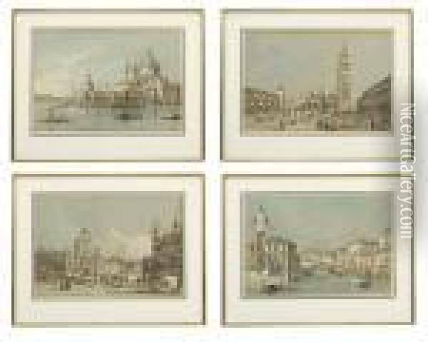 Four Venetian Scenes Oil Painting - Francesco Guardi