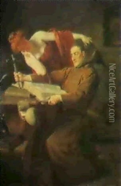 Die Versuchung Oil Painting - Eduard von Gruetzner