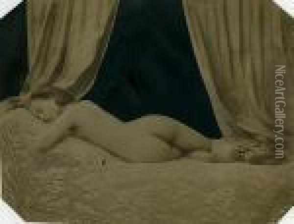 Nu Feminin Allonge, Amelie Oil Painting - Felix Jacques Ant. Moulin