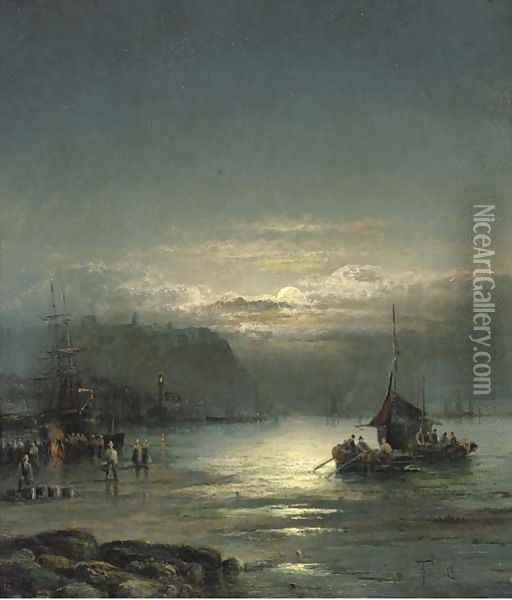 Scarborough Oil Painting - William A. Thornley or Thornbery