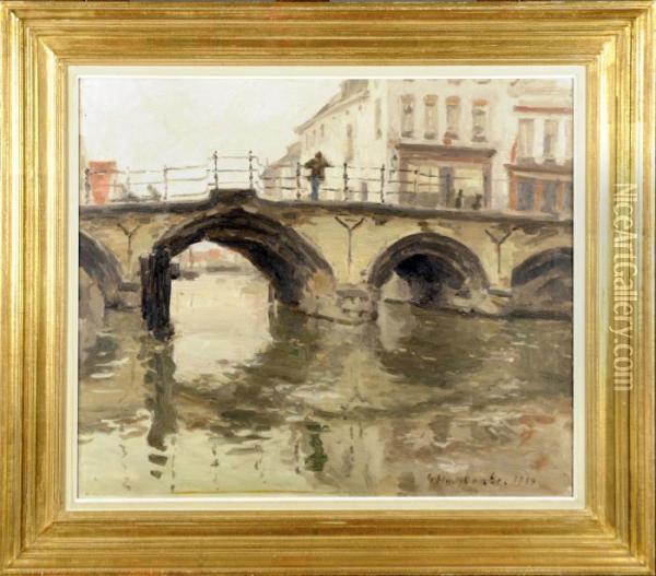 Pont A Malines Oil Painting - Gaston Haustrate