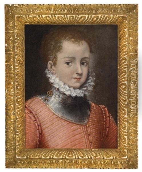 Portrat Eines Kindlichen Adeligen In Einem Brustpanzer Oil Painting - Lavinia Fontana