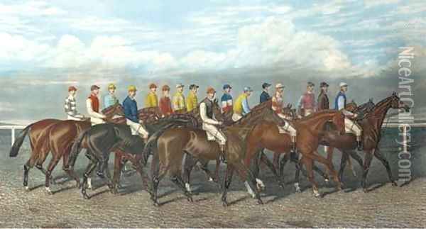 Leading Jockey's of their day, by E. G. Hester Oil Painting - George Veal