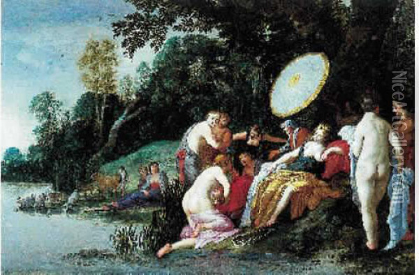 Signe Et Date En Bas A Droite M. Van Wtenbrouck Pec 1623. Oil Painting - Moyses or Moses Matheusz. van Uyttenbroeck