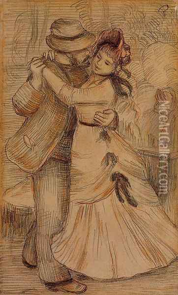 Dance in the Country Oil Painting - Pierre Auguste Renoir