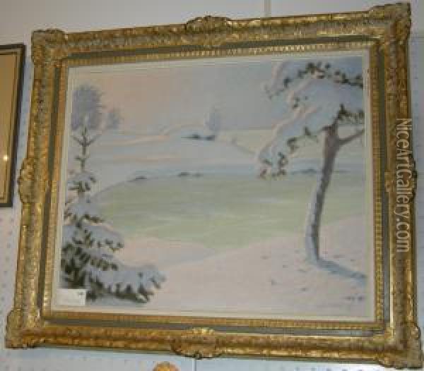 Vinterlandskap Oil Painting - Jean Skoglund