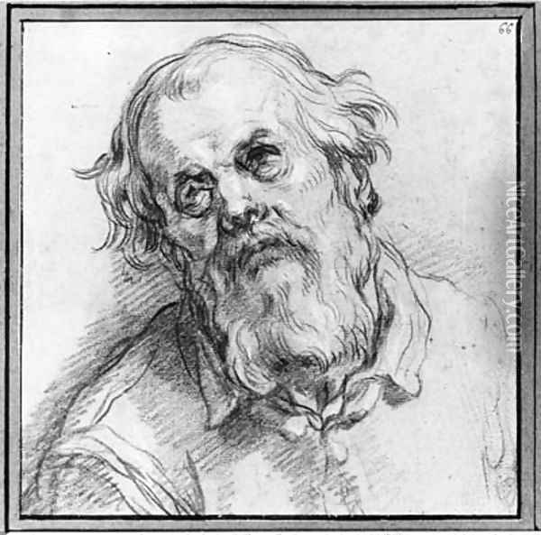 The Head of a bearded Man Oil Painting - Abraham Bloemaert