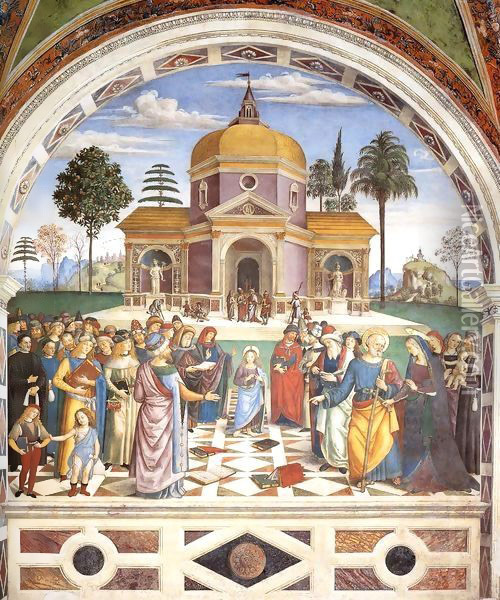 Christ among the Doctors Oil Painting - Bernardino di Betto (Pinturicchio)