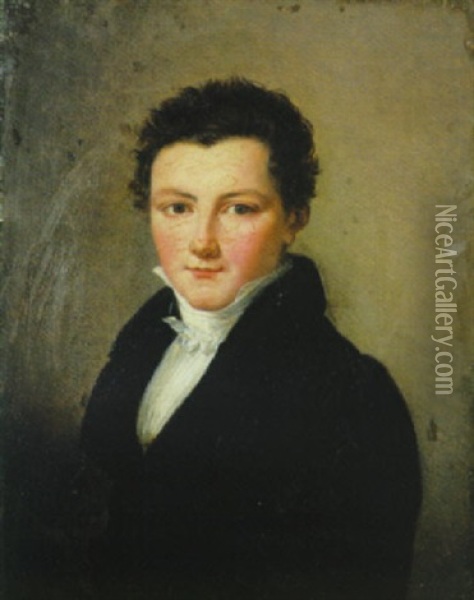 Portrait De Jeune Homme Oil Painting - Henri Nicolas Van Gorp