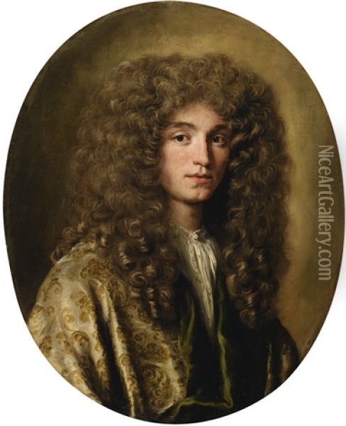 Portrait Of A Man Wearing A Wig Oil Painting - Jakob Ferdinand Voet