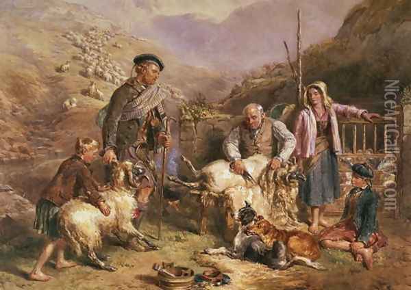 Sheep Shearing Oil Painting - John Frederick Tayler